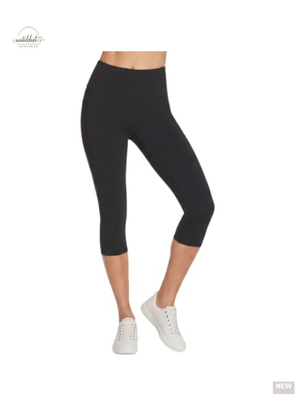 High Waisted Capri Leggings 4-Way Stretch Nylon Spandex UPF 40+ Pockets